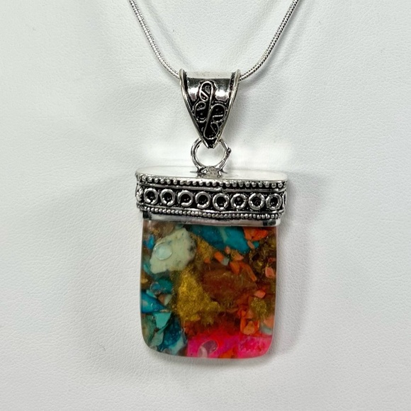 Jewelry - Oyster Turquoise 925 Gemstone pendant